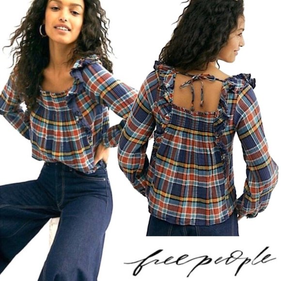 Free People Tops - We The Free Free People Plaid Cotton Shirt